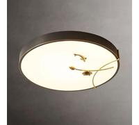 HNVBDOPAE Plafonnier Led, Luminaire de Style Japonais, Rond, Ultra Lumineux, Trois Abat-Jours, Décoration Plate Pour Bureau, Bureau, Salon, Noir, 40 Cm, Laiton, 50 Cm/Noir/19,7 Pouces