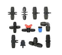 HNVBDOPAE Raccord de Tuyau D'Arrosage 3/8" À 1/4", Raccord En T, Collecteur, Coude, Bouchon de Réparation 8/11 À 1/8", Réducteur Cannelé 4/7 Mm, 5 Pièces/1I2 À 1I4