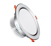HNVBDOPAE Spot Led Encastré En Alumià Pression 3 W/5 W/7 W/9 W/12 W/18 W/24 W 86-265 V, Éclairage D'Intérieur, Panneau Métallique Acrylique Intégré, Lumière Chaude, 3/Lumière Blanche/5 Pouces 18W