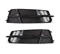 HNVCYT Voiture Antibrouillard Cache Voiture Avant Pare Chocs Feu Antibrouillard Calandre Cache Grille Alvéolée Hexagonale Pour Audi A6 C7 A6L S-Line 2015-2018 4G0807681AN (Black Pair)
