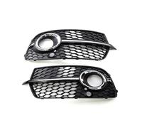 HNVCYT Voiture Avant Inférieur Feu Antibrouillard Cache Phare Nid D'abeille Calandre Pour Audi Q5 Sport S-line 2013-2017 8R0807681S 8R0807682N Voiture Antibrouillard Cache(Chrome Silver)