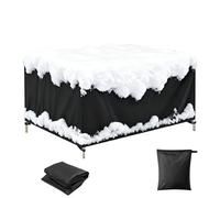 HNYDM Housse de Table de Jardin Exterieur 310x140x62cm/LxlxH 600D Bache de Protection Exterieur Table Housse Salon de Jardin Impermeable Coupe-Vent, Anti-UV pour Chaise Set