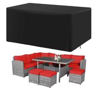 HNYDM Housse Table de Jardin 177x155x105cm/LxlxH Housse Salon de Jardin Exterieur Imperméable avec Boucles Coupe-Vent Protection pour Tous Les Temps pour Table et Chaise d'extérieur