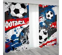 HNYDM Rideau occultant à 2 Panneaux pour Chambre d'enfant, Salon, Ballon de Football, imprimé en 3D, Moderne, pour Enfants WxH/2x175x245cm Rideau tamisant