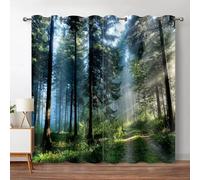 HNYDM Rideau occultant à Motif de Paysage Naturel, forêt, Cascade, Jungle, Arbre, Paysage, Salon, Chambre à Coucher, Rideaux de fenêtre, 2 Ensembles de Panneaux WxH/2x200x290cm Rideaux Voilage