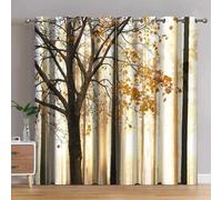 HNYDM Rideau occultant à Motif de Paysage Naturel, forêt, Cascade, Jungle, Arbre, Paysage, Salon, Chambre à Coucher, Rideaux de fenêtre, 2 Ensembles de Panneaux WxH/2x100x260cm Rideaux