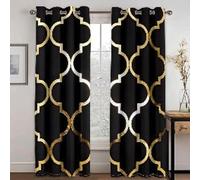 HNYDM Rideaux occultants 2 Ensembles de Panneaux Rideaux Fins géométriques Abstraits pour Salon Chambre Cuisine Bureau décor WxH/2x83x220cm Rideaux