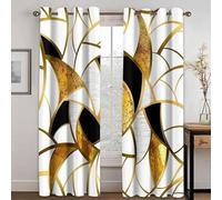 HNYDM Rideaux occultants 2 Ensembles de Panneaux Rideaux Fins géométriques Abstraits pour Salon Chambre Cuisine Bureau décor WxH/2x100x130cm Rideau Dressing