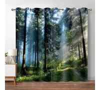 HNYDM Rideaux occultants 2 Panneaux forêt Jungle Arbre Paysage Naturel Paysage Rideaux de fenêtre pour Salon Cuisine Chambre WxH/2x80x200cm Rideaux occultant