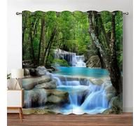HNYDM Rideaux occultants 2 Panneaux forêt Jungle Arbre Paysage Naturel Paysage Rideaux de fenêtre pour Salon Cuisine Chambre WxH/2x83x230cm Rideau Opaque