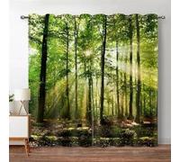 HNYDM Rideaux occultants 2 Panneaux forêt Jungle Arbre Paysage Naturel Paysage Rideaux de fenêtre pour Salon Cuisine Chambre WxH/2x83x230cm Rideau tamisant