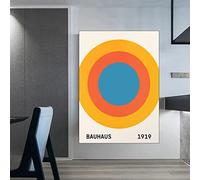 Hnyjyfa Affiche du Bauhaus d'exposition d'art mural géométrie lignes abstraites moderne 1923 Tableaux conception Boho Vintage Galerie Decoration d'œuvres minimalistes 0223386