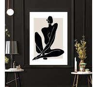 Hnyjyfa Henri Matisse Affiche Ligne Colorée Femme Homme Visage Féminin Dessin Découpes Silhouette Expressionnisme Abstrait De Danse Art Mural Minimaliste 0614370