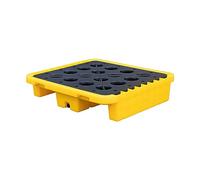 HNZHUXUE Bac À Peinture Industriel Able Et Palette de Déversement Pour Fûts - Lot de 2, Conception Antidérapante Avec Drain Et Poches Pour Chariot Élévateur, Robuste/Yellow-2 Pack/28.3 * 28.3 * 6.3In
