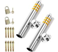 HNZHUXUE Lot de 2 Poteaux de Sécurité En Acier Inoxydable Pour Allées En Acier Inoxydable Installation Facile Avec Barrière Bande Réfléchissante Bornes de Stationnement Verrouillage Manuel Fixation Pa