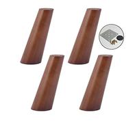 HNZHUXUE Lot de 4 Pieds de Meubles En Bois Massif Couleur Noyer Pour Canapés Et Chaises, Design Conique Incliné, 15 Cm, Pieds de Rechange Style Milieu Du Siècle/6 Inch/150Mm