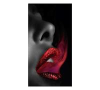 HNZKly Art Femme Rouge Fumée Bouche Sexy Lèvres Peintures À l'huile sur Toile Tableau Fumée Rouge Affiches Et Estampes Femmes Murale Art Tableaux Salon Decoration 40x80cm / sans Cadre