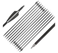 HNZMDY 12 flèches de Chasse et d'entraînement en Carbone de 30 Pouces - 500 Spine, Pointes Amovibles de 100 Grains, pour tir à l'arc à poulies, recurve ou Traditionnel