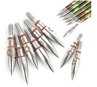 HNZMDY 12 pièces Têtes à Lames pour tir à l’Arc - 100 Grains, 6,2 mm Pointes vissables pour Le tir de Cible et la Chasse (Diamètre extérieur, 7.08mm)