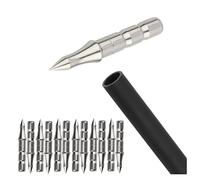 HNZMDY 12 Pointes de flèche - Diamètre intérieur 6,17 mm, diamètre extérieur 7,48 mm - Pointes de Cible 100 Grains en Acier Inoxydable pour tir à l’Arc, Chasse et entraînement