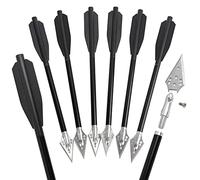 HNZMDY 6.7" Boulons d'arbalète Flèches d'arbalète en Aluminium avec Pointes Larges Amovibles pour Cible d'arbalète Pratiquant Le Tir et la Petite Chasse 6/12pcs (6pcs, Noir)