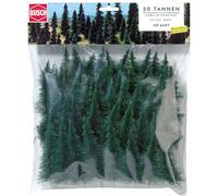 Busch – Sapins assortis BUE6497 – Modélisme ferroviaire échelle HO 50 pièces 60–110 mm