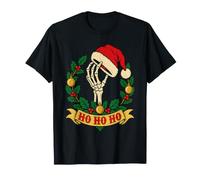 Ho Couronne de Père Noël avec tête de Squelette T-Shirt
