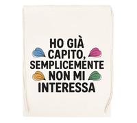 Ho Già Capito Semplicemente Non Mi Interessa Bicchiere Birra Tazza Sac à Provisions Réutilisable Shopping Bag Beige
