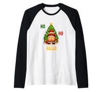 Ho Ho Hallo Weihnachten Noël Drôle Santa Xmas Design Festif Manche Raglan
