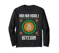 Ho Ho HODL Bitcoin - Équipement Amusant de Crypto-Monnaie Bitcoin Manche Longue