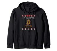 Ho Ho HODL Bitcoin Pull Père Noël Crypto Monnaie Sweat à Capuche
