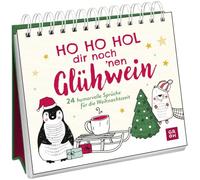 Ho Ho Hol dir noch 'nen Glühwein: Lustiger Adventskalender zum Aufstellen mit süßen Tierchen-Illustrationen