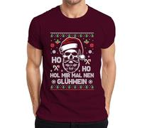 Ho Ho HOL Mir mal NEN T-shirt pour homme Motif tête de mort, bordeaux, L