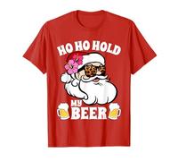 Ho Ho Hold My Beer Funny Christmas in Juillet Drinking Santa T-Shirt