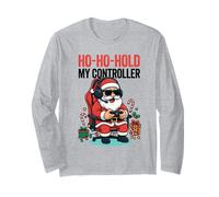 Ho Ho Hold My Controller Père Noël Amusant Gamer Noël Manche Longue