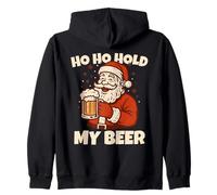 Ho Ho Hold My Drink Funny Santa Drinking Christmas Costume Sweat à Capuche