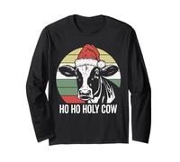 Ho Ho Holy Cow Chapeau de Père Noël Vache drôle Manche Longue