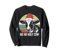 Ho Ho Holy Cow Chapeau de Père Noël Vache drôle Sweatshirt