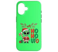 Ho-Ho UFO Funny Alien Christmas Graphic Design Coque pour iPhone 16