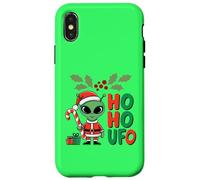 Ho-Ho UFO Funny Alien Christmas Graphic Design Coque pour iPhone X/XS