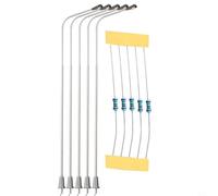 HO Lot de 5 lampadaires à LED en métal pour modèles réduits de calibre 0, fonctionnement 3 V CC/AC, comprend des résistances série 12-16 V, ne convient pas aux moins de 14 ans