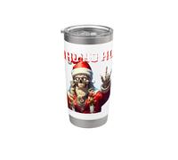 HO Père Noël Rocks Crâne de Noël Hommes Femmes Adolescents Gobelet isotherme en acier inoxydable double paroi