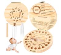 HO-SFSM Boîte à Dents De Lait En Bois, Boîte à dents pour enfants, boîte en bois pour ranger les dents Gardez et Protégez Précieusement ces Petits Souvenirs de l'Enfance [Explication en anglais]