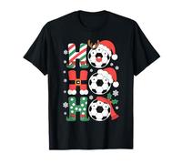 Ho Soccer Christmas Santa Football Player Sports Xmas T-Shirt