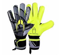 Ho Soccer KORAZA Lime Gants de Gardien de But avec Protection des Doigts Amovibles, Unisexe, Adulte, Gris/Citron Vert, 11