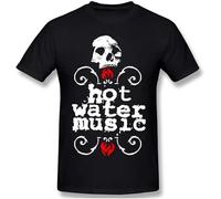 Ho-T Wat-ER Mus-IC T-Shirts Men's Tops Short-Sleeve Crewneck Cotton Tees Black Manches Courtes(Large)