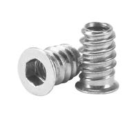 HO2NLE 110 Pièces Inserts d'Écrou M8x15mm Insert Fileté Zinc Blanc pour Meubles en Bois, Décoration de Menuiserie, Projet de Bricolage