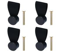 HO2NLE 4 Pièces Cuir Poignee Noir Boutons de Meubles en Cuir 5,6 x 2,9CM Poignée de Tiroir, Armoire, Placard, Cuisine, Salle de Bain