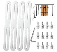HO2NLE 4 Pièces Fixation pour Boîte aux Lettres Argent Patte de Fixation 215 × 24mm Acier Inoxydable Connecteur Plat Ajustable pour Réparation Connexion Fixations Meubles