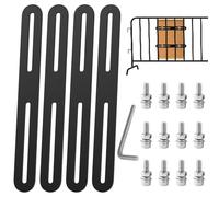HO2NLE 4 Pièces Fixation pour Boîte aux Lettres Noir Patte de Fixation 215 × 24mm Acier Inoxydable Connecteur Plat Ajustable pour Réparation Connexion Fixations Meubles